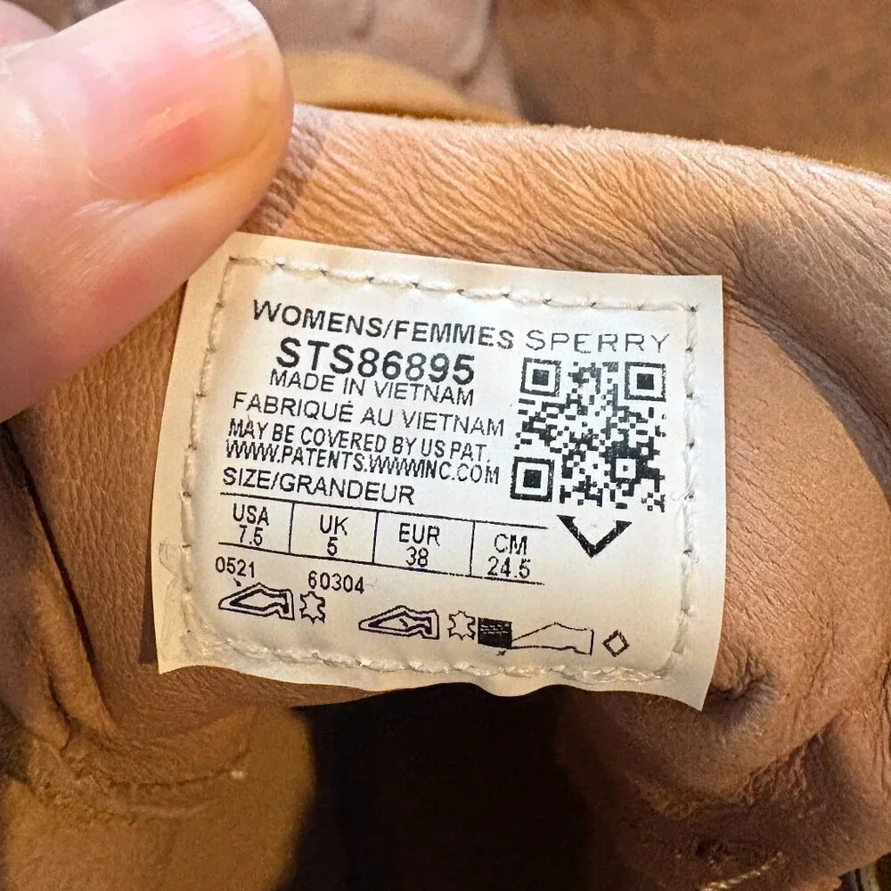 Sperry Summit tan leather rain boots